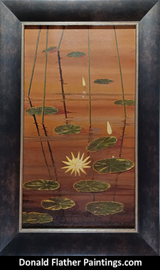 'Lily Pads' original Donald Flather painting for sale