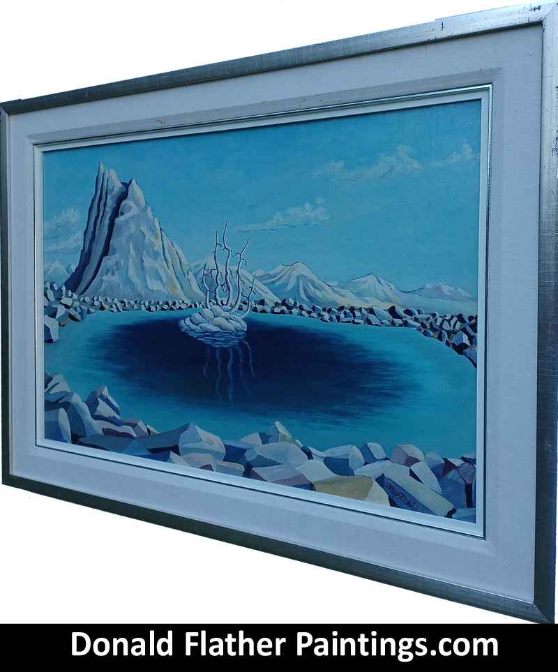 Donald Flather original framed Canadian oil painting from the Rocky Mountains titled 'Alpine Scene - St. Marys Alpine Park'