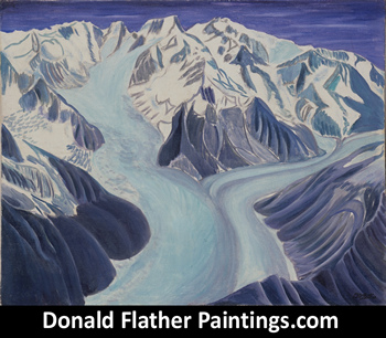 Donald Flather original Canadian oil painting titled CO 16 Radiant Glacier Scimitar Glacier
