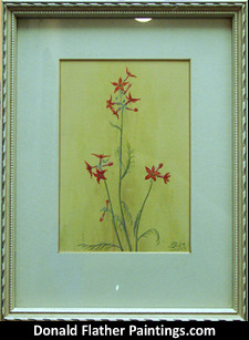 Untitled Still Life watercolour painting of a flowering plant by FCA Canadian Artist, Dr. DM Flather