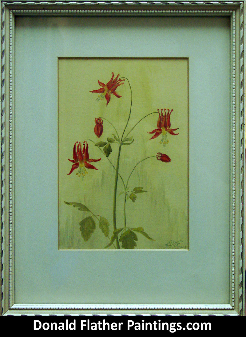 Dr. DM (Donald McIntosh) Flather original Canadian watercolour floral Untitled Still Life 