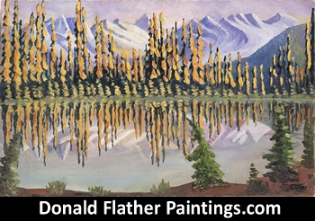 Donald Flather original Canadian oil painting titled Untitled Rocky Mountains